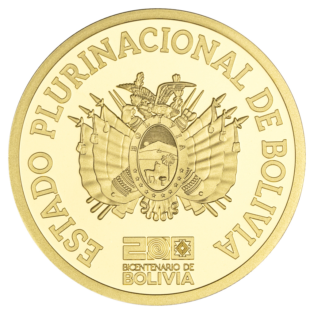 MONEDA CONMEMORATIVA DE ORO “BICENTENARIO DE BOLIVIA” - (PRECIO VARIABLE)