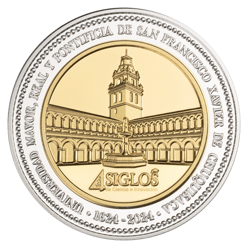 MONEDA CONMEMORATIVA DE LOS 400 AÑOS DE LA UNIVERSIDAD MAYOR, REAL Y PONTIFICIA DE SAN FRANCISCO XAVIER DE CHUQUISACA - (PRECIO VARIABLE)